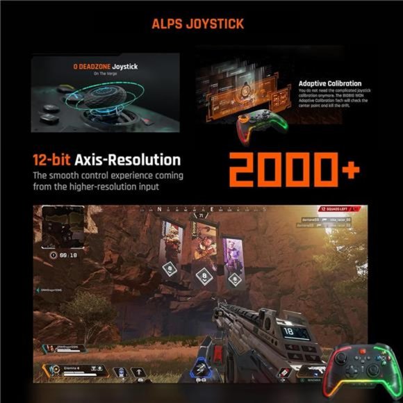 Wireless Controller, Rainbow 2 Pro PC Controllers Motion Aiming, 3.5mm Audio - Picture 4 of 6